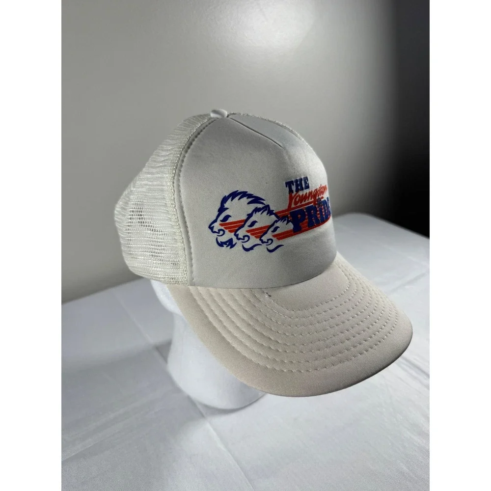 Vintage Youngstown Pride WBL Basketball Trucker Hat Mesh Snapback White Speedway